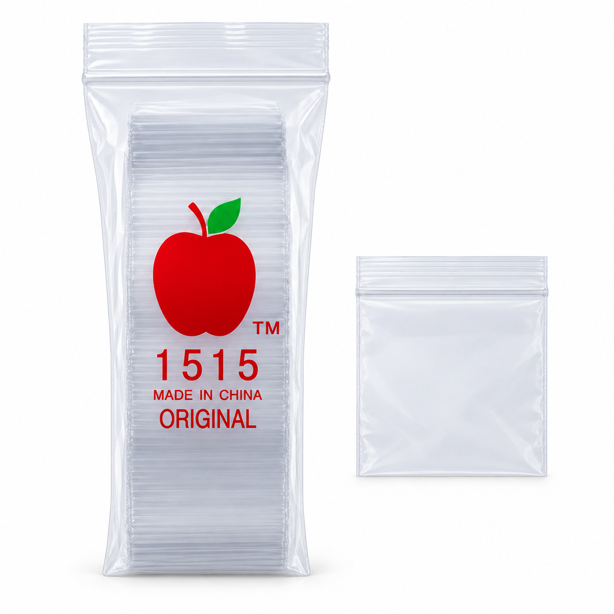 Apple 1515 Clear Plastic Ziplock Baggies (1,000 Bags)