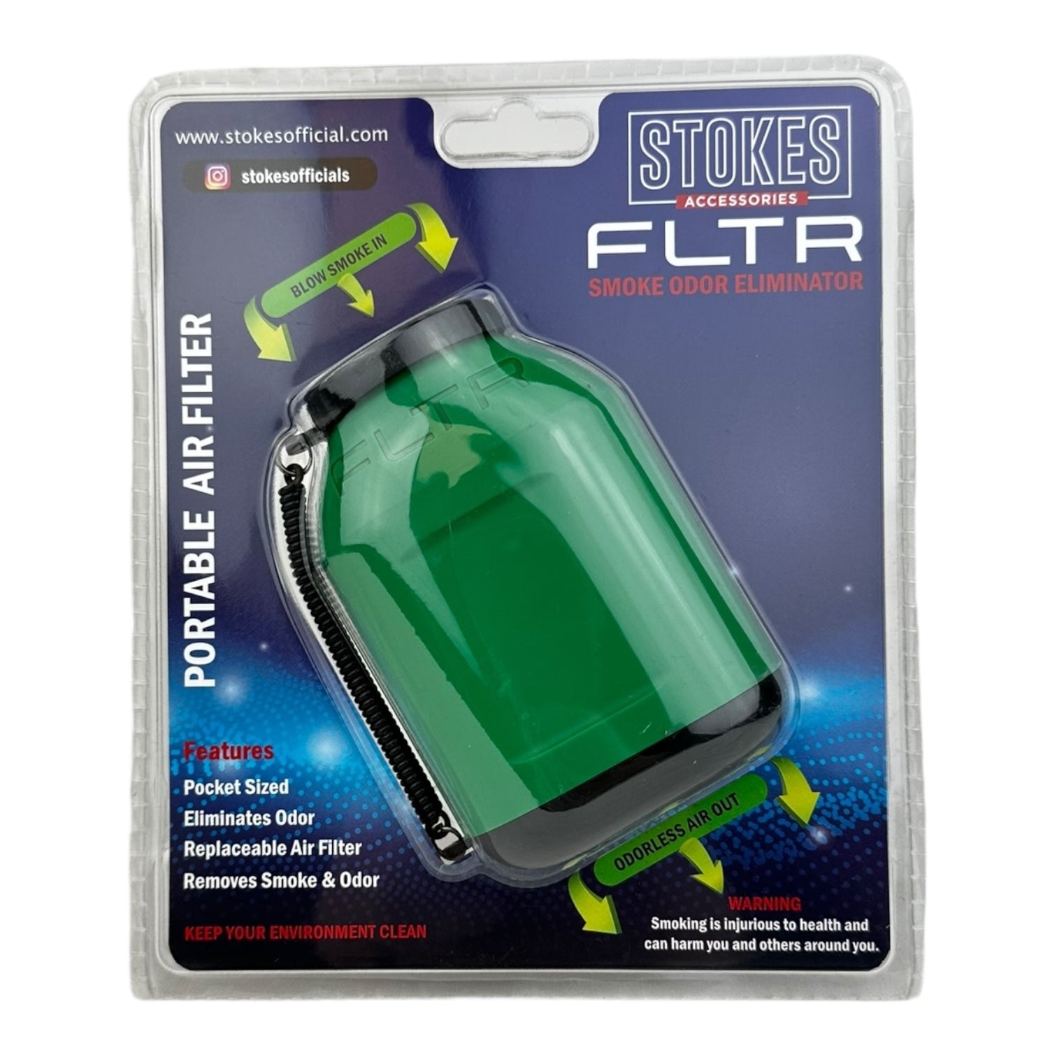 Stokes FLTR Smoke Odor Eliminator Device with Replaceable Cartridge | 48pc/Case