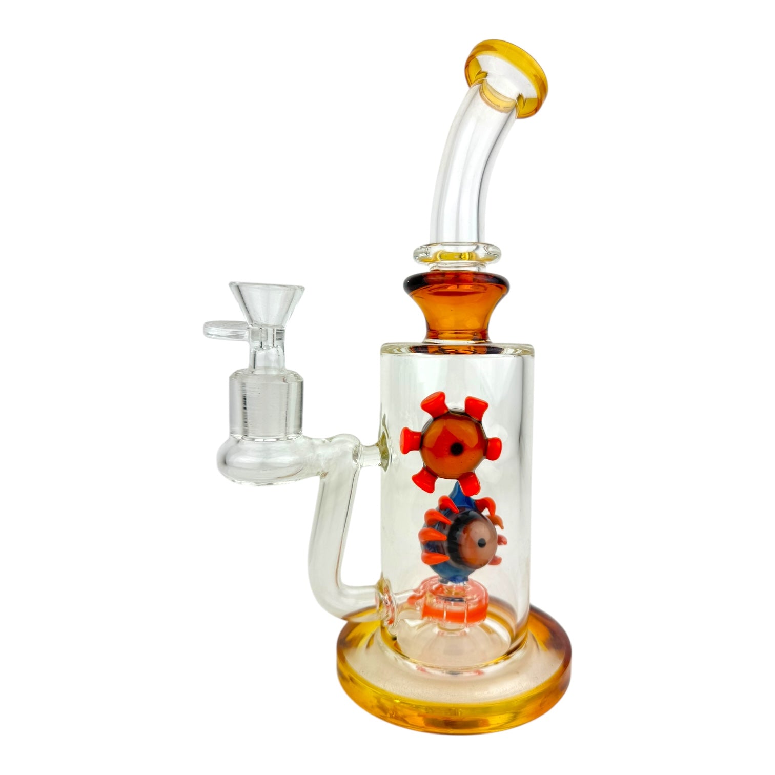 11" Double Eye Glass Bent Neck Water Pipe