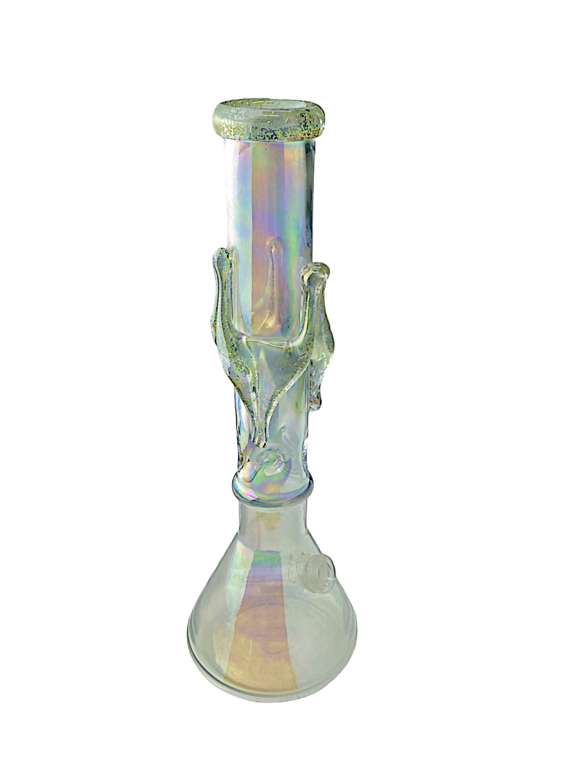 16" Chrome Twist Glow in the Dark Soft Glass Water Pipe