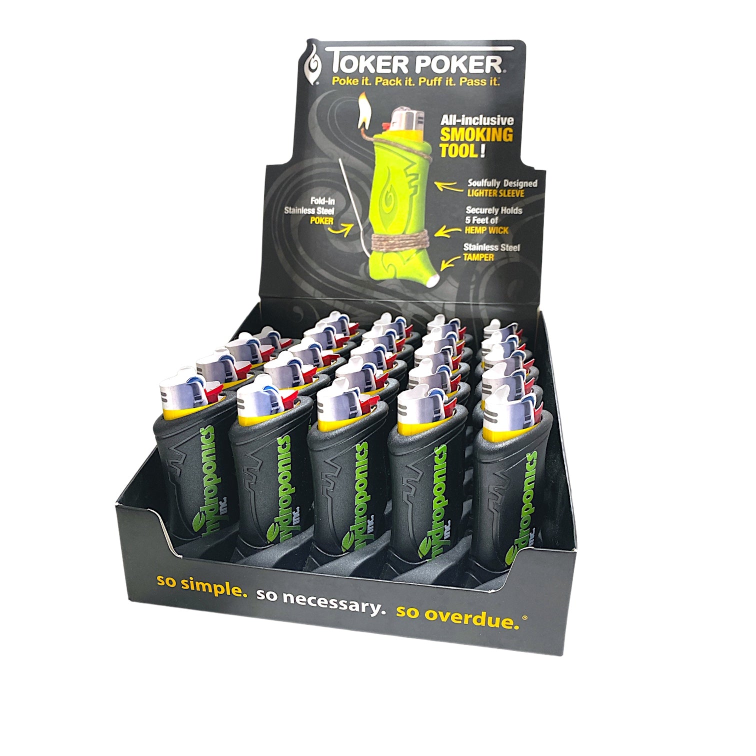 Toker Poker - Lighter Sleeves Display - Hydroponic (Display of 25)