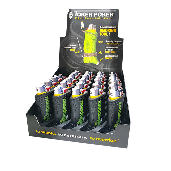Toker Poker - Lighter Sleeves Display - Hydroponic  (Display of 25)