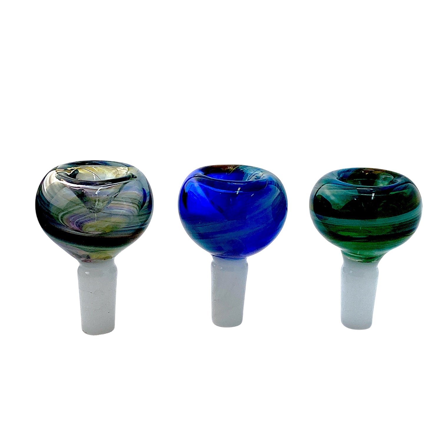 14mm Male Color Milky Swirl Glass Bowl