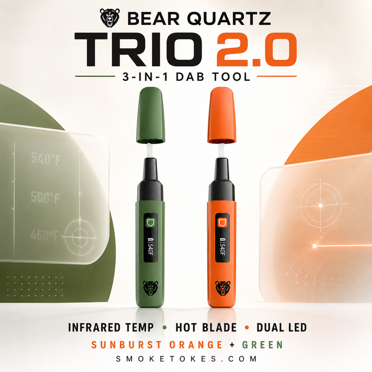 Bear Quartz Trio 2.0 (3-in-1 Dab Tool)