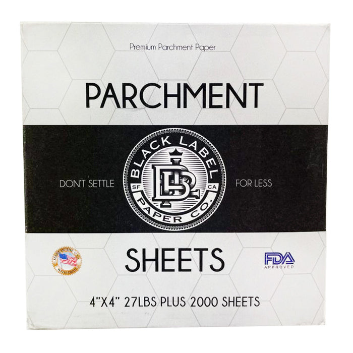 Black Label Parchment Paper 4X4 27 Lb Plus 2000 Sheets