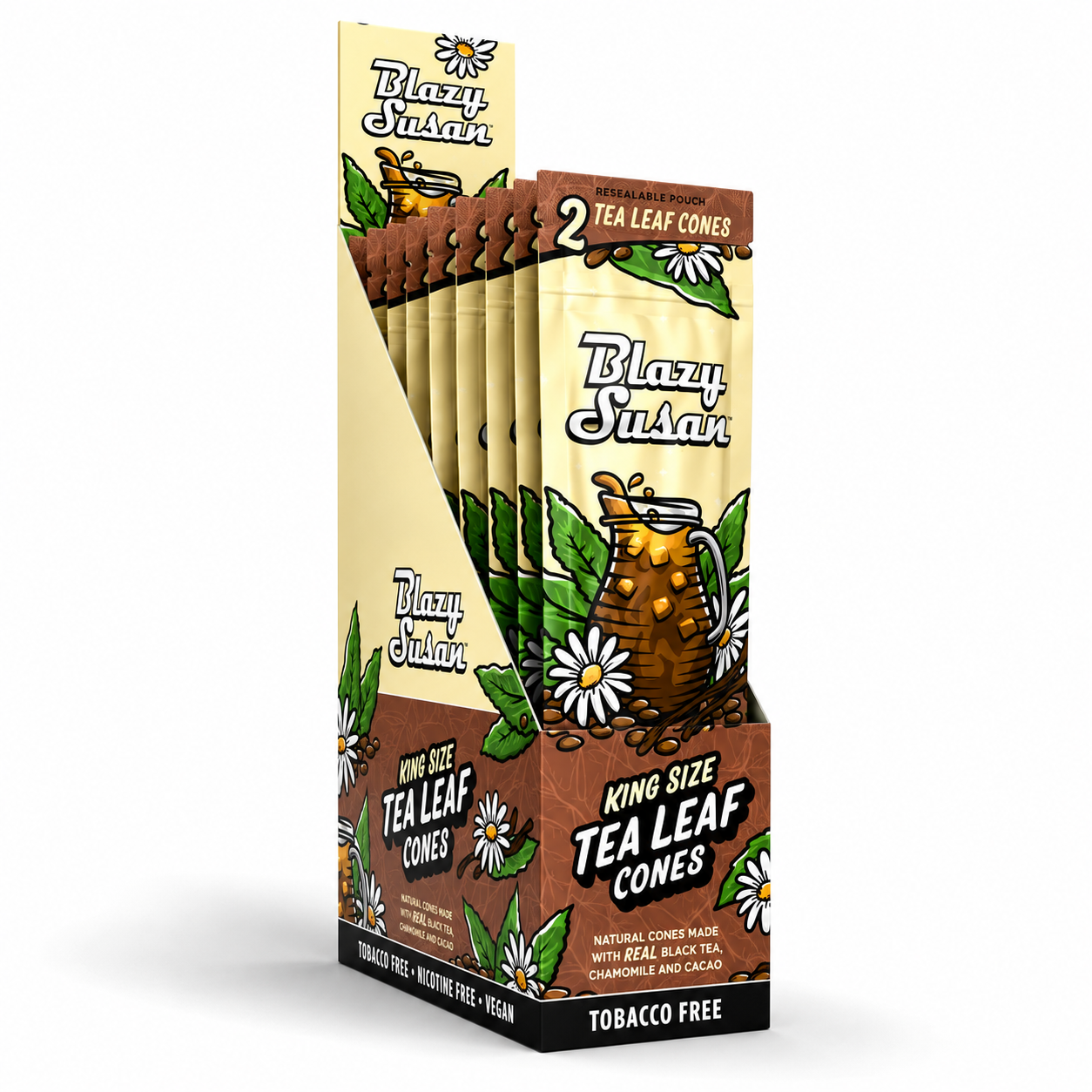 Blazy Susan King Size Cones Tea Leaf (10 Pouches x 2 per Pouch)