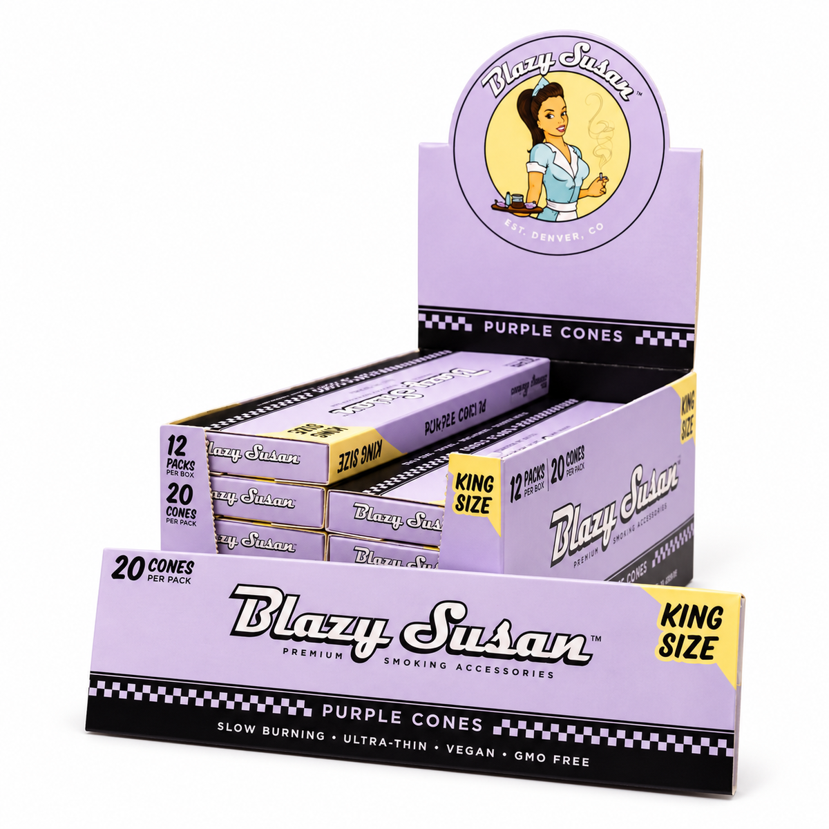 Blazy Susan King Size Pre Rolled Cones (12 Pack x 20 Per Pack)