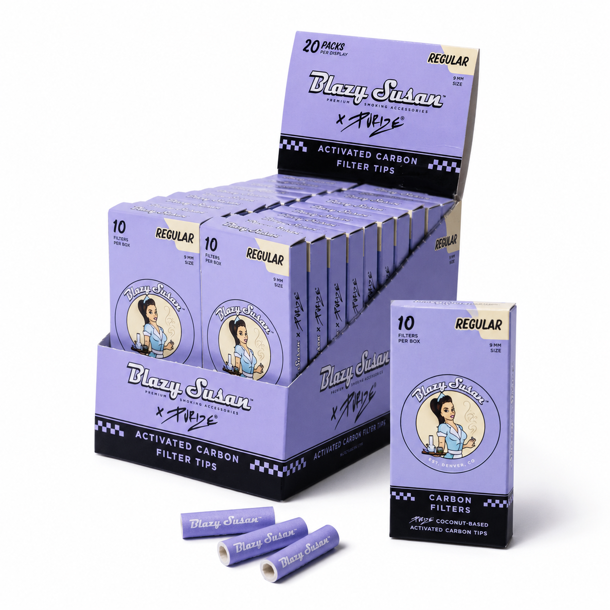 Blazy Susan Purple Purize Regular Carbon Filter Tips 20ct