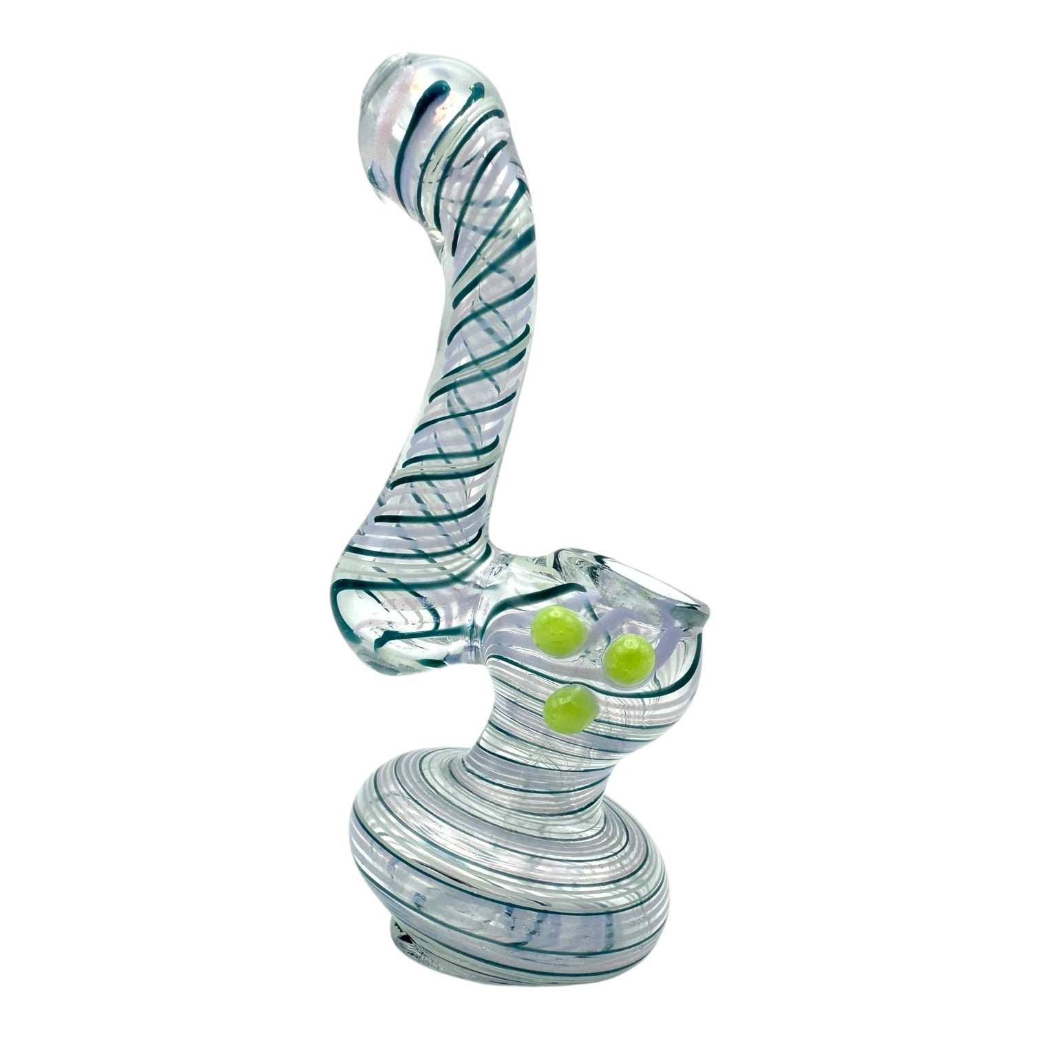 4.5" Swirl 3 Dot Glass Bubbler