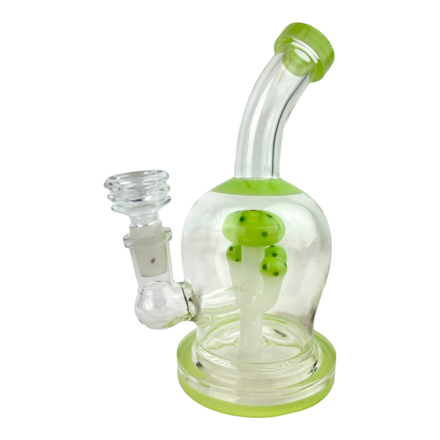 6" Mushroom Bent Neck Glass Water