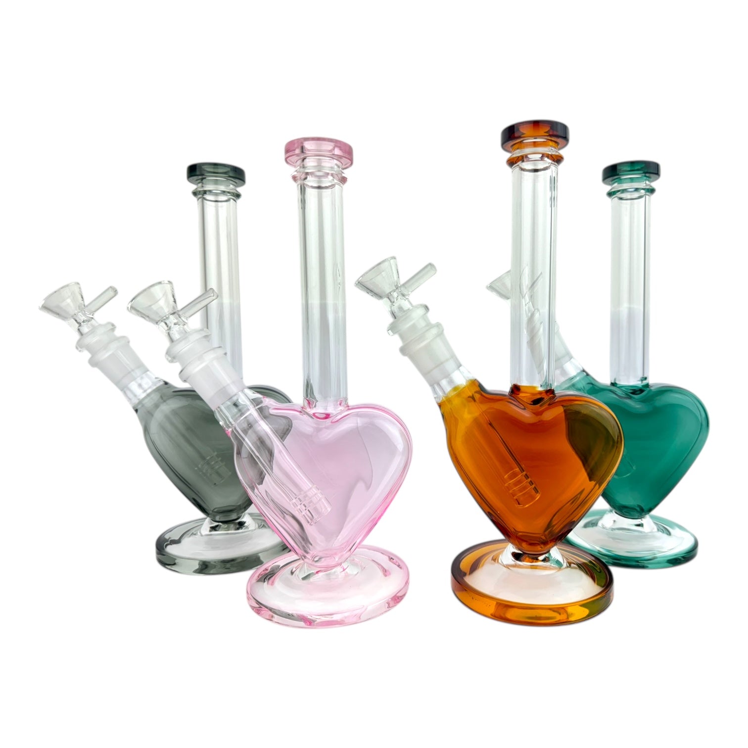 9.5” Heart Glass Water Pipe