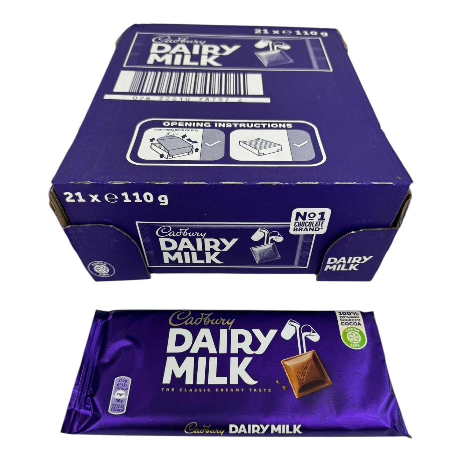 Cadbury Dairy Milk 110g Bars 21pc