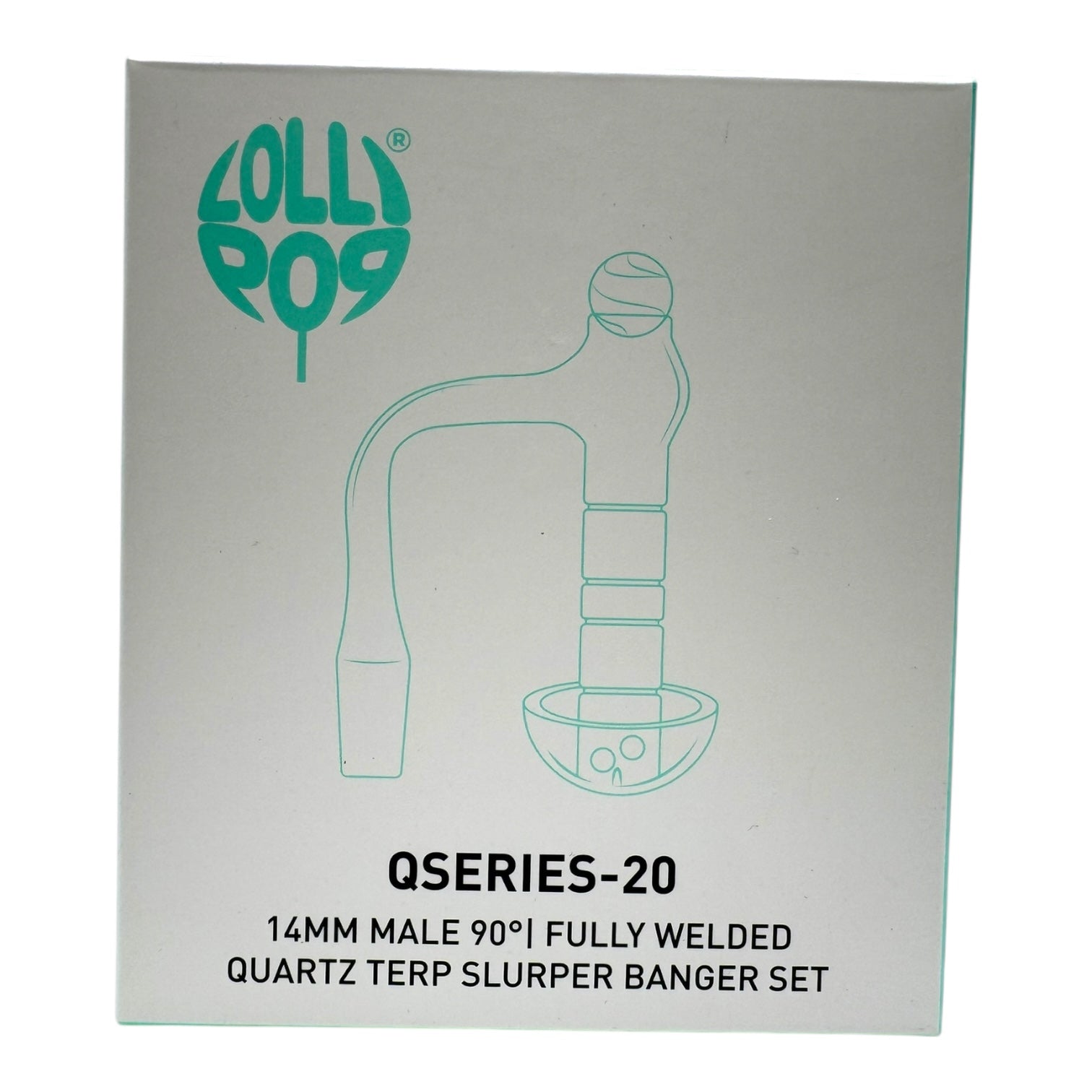 Lollipop QSeries-20 | 14mm Male 90° | Fully Welded Quartz Terp Slurper Banger Set - QZ 120
