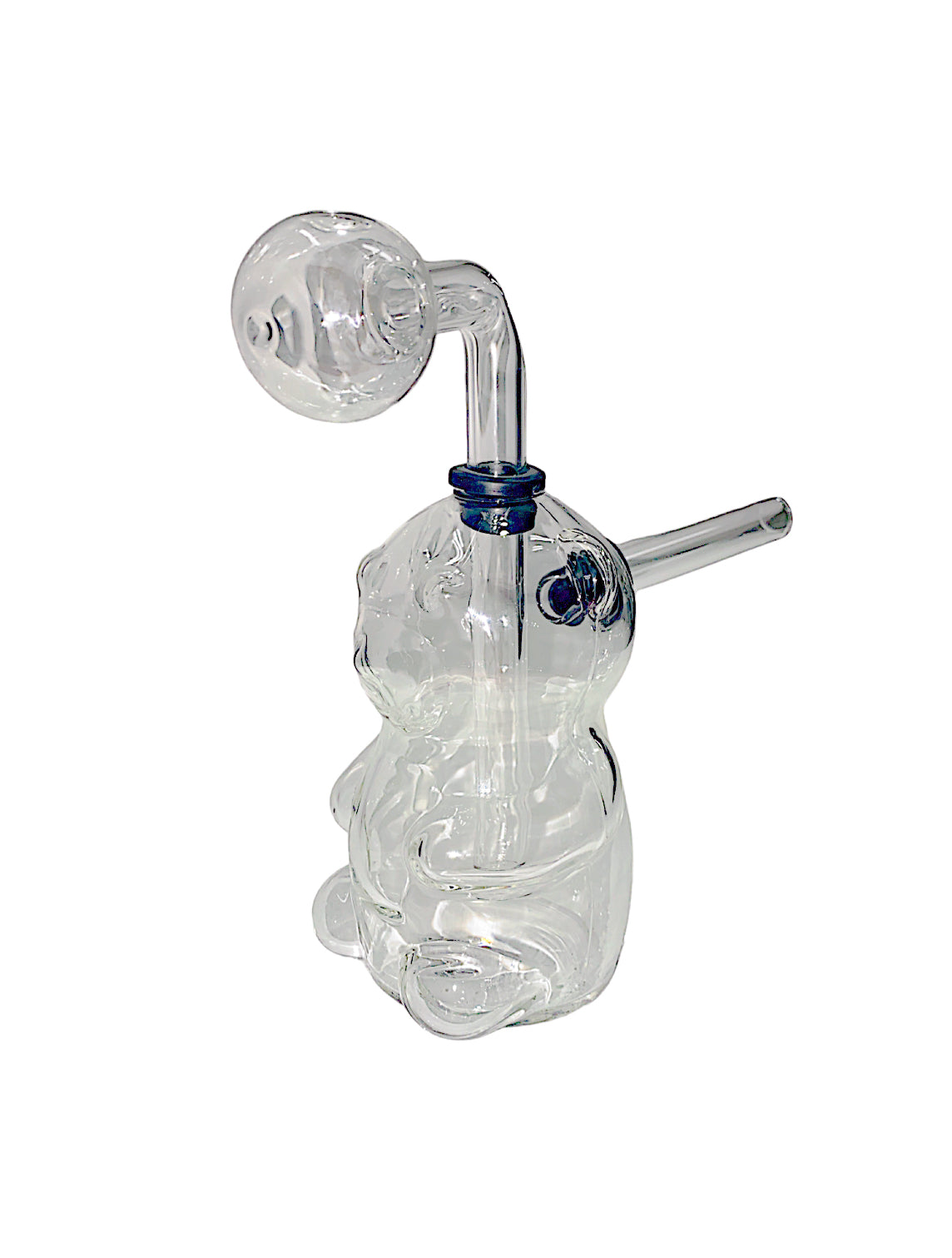 4" Bear Shape OB Water Pipe 'Clear'