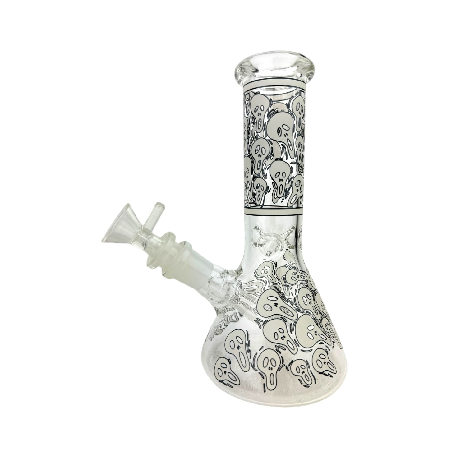 8" Ghost Glow In The Dark Beaker Glass Water Pipe "WP-5141"