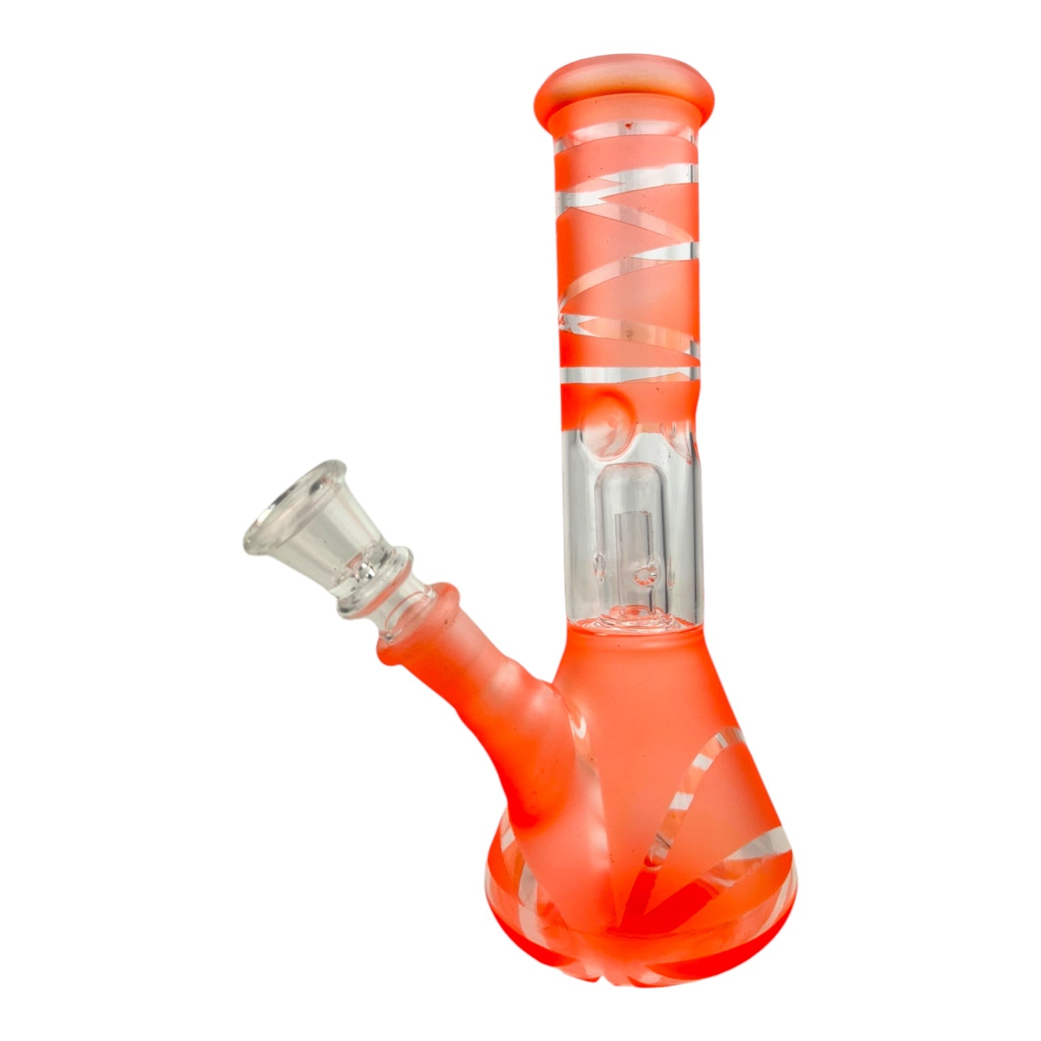 8" Clear Single Dome Pattern Beaker Glass Water Pipe (Assorted)