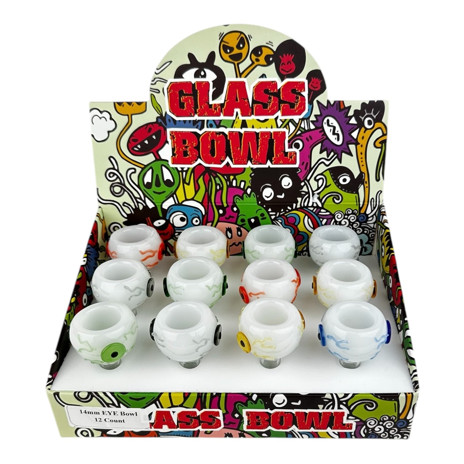 Glass Bowls 14mm Eye - 12ct Display