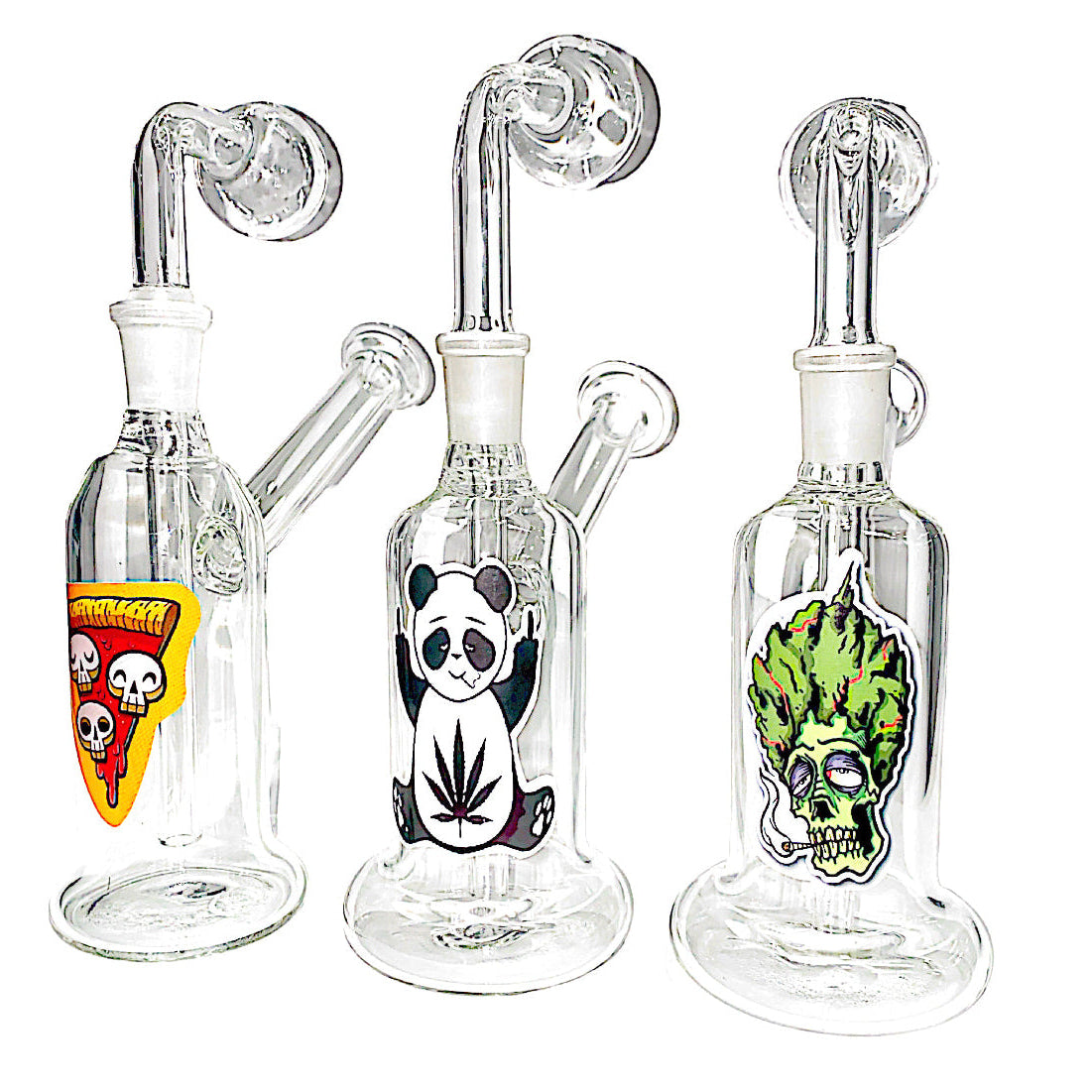 G/G 14mm Clear Bell Shape OB Water Pipe - Assorted Sticker