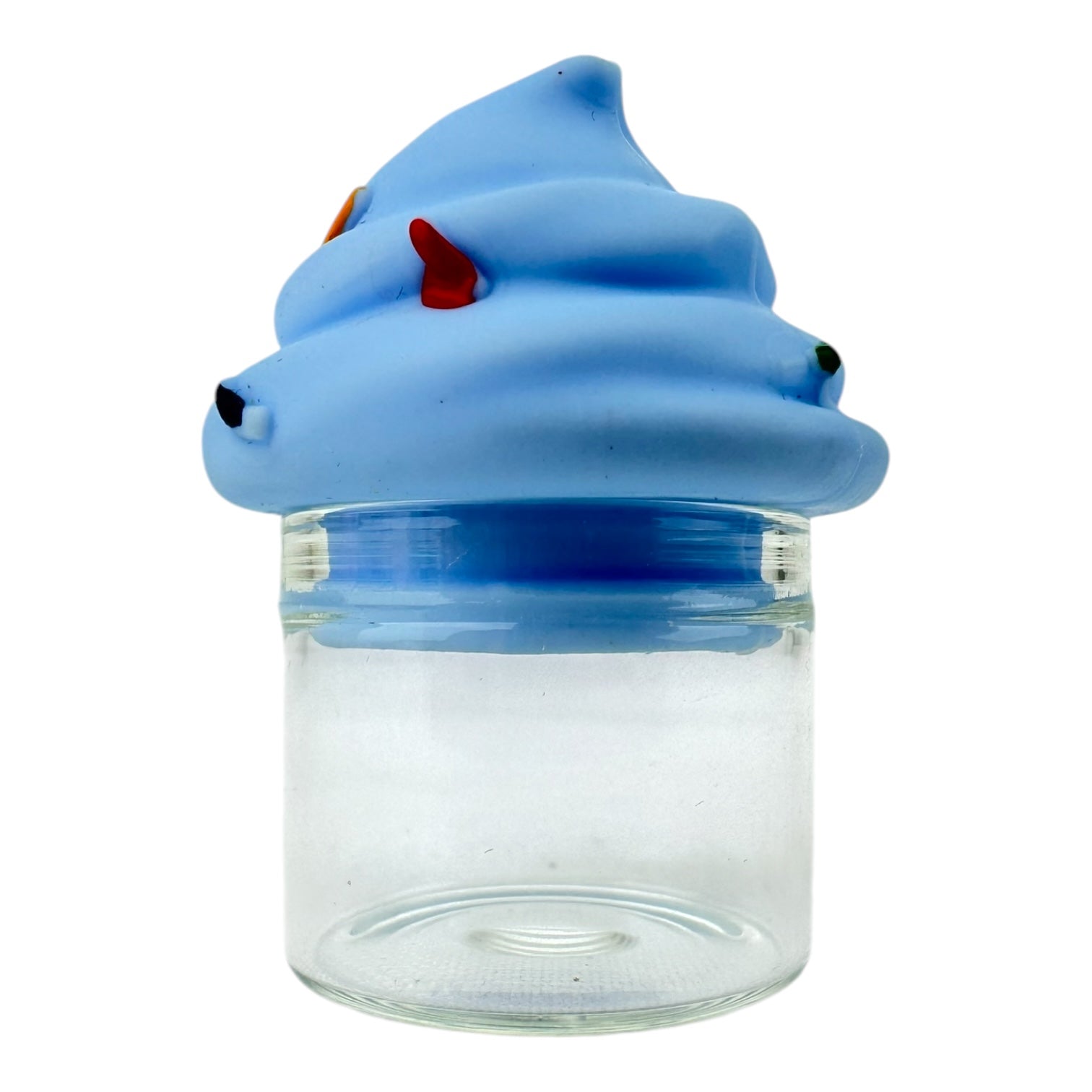 Ice cream Silicone Glass Wax Oil Container Jar (Assorted Colors)