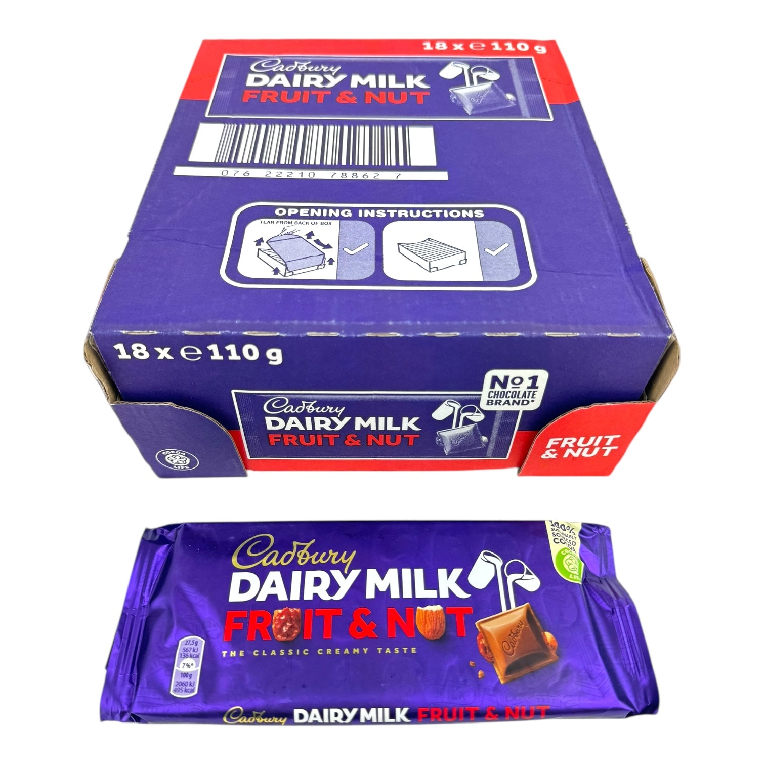 Cadbury Dairy Milk Fruit & Nut 110g Bars