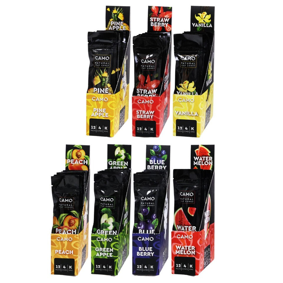 Camo Natural Leaf Cones I 4 Cones/Pk I 12 Pks/Dis I 50 Dis/Cs