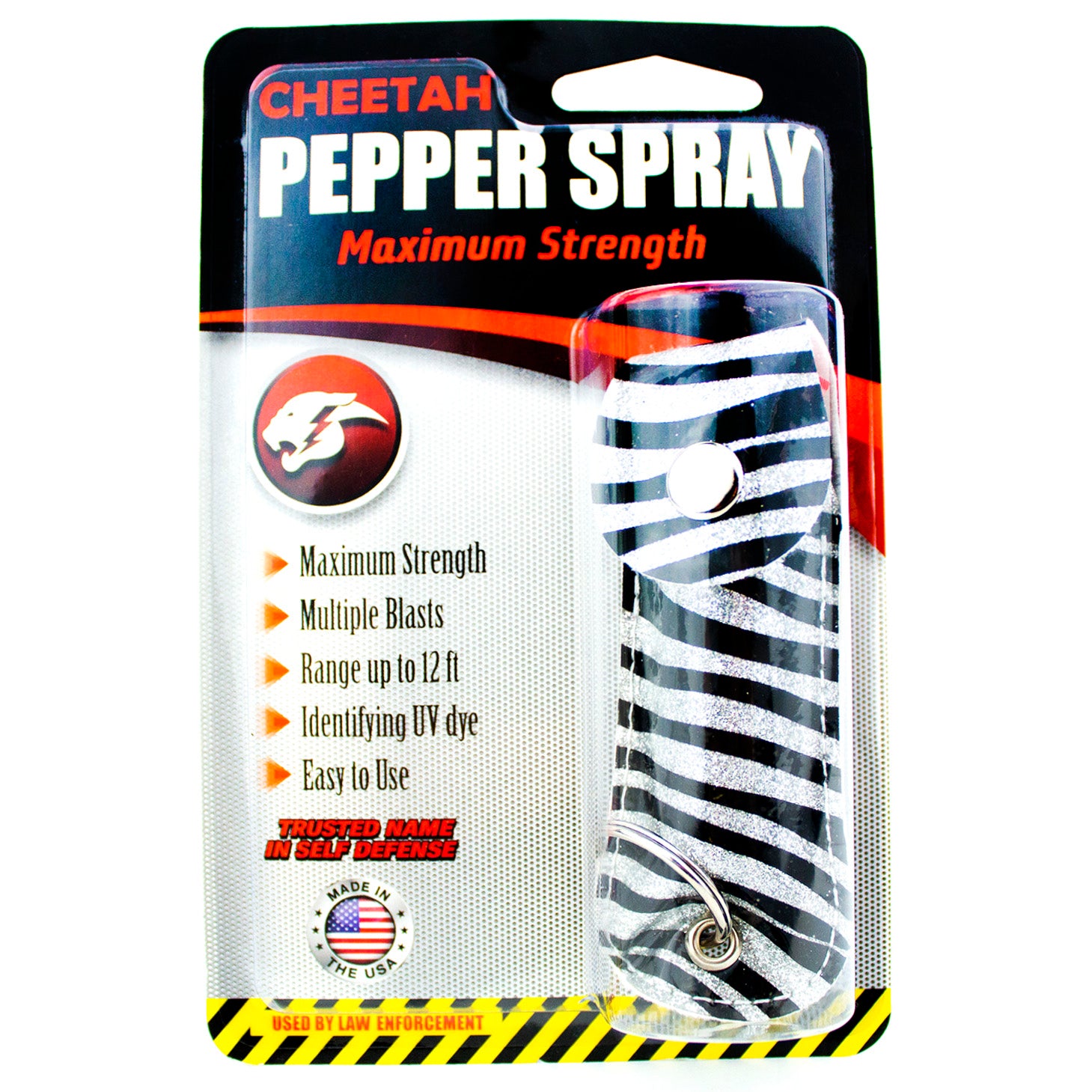 Cheetah Pepper Spray Maximum Strength w/Key-Chain Case Self Defense