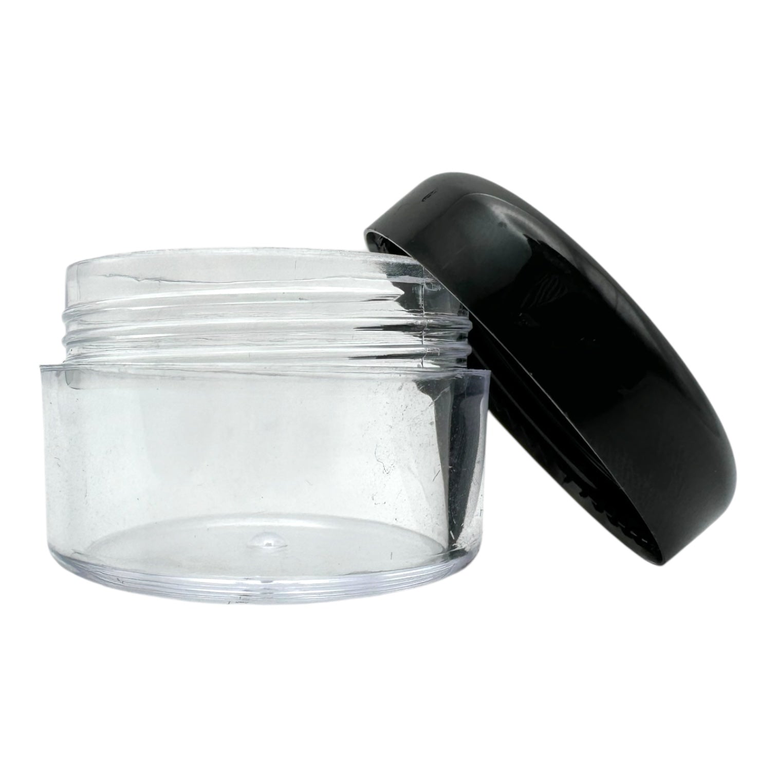 Clear Plastic Jar with Black Cap
