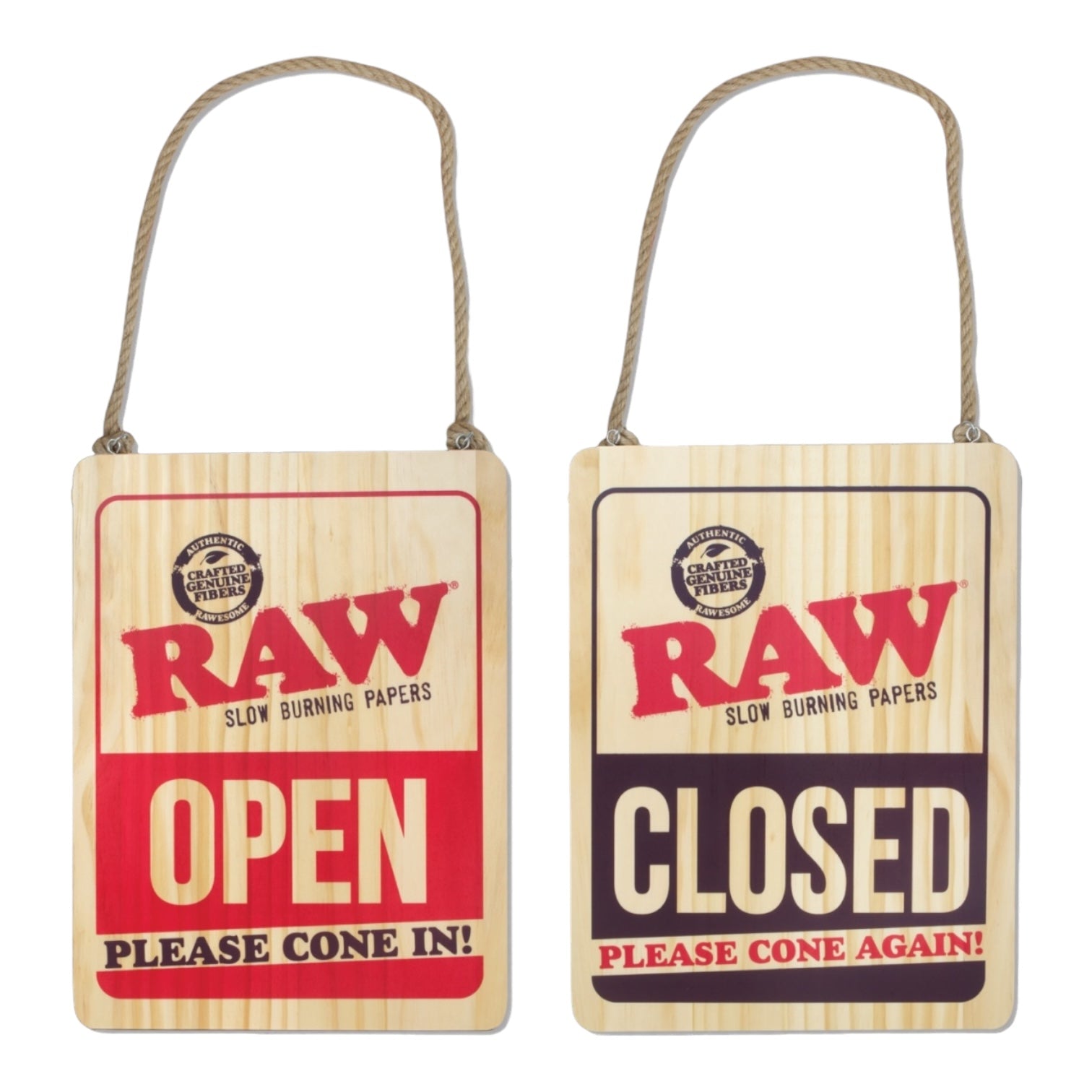 Raw Wooden Open/ Closed Sign