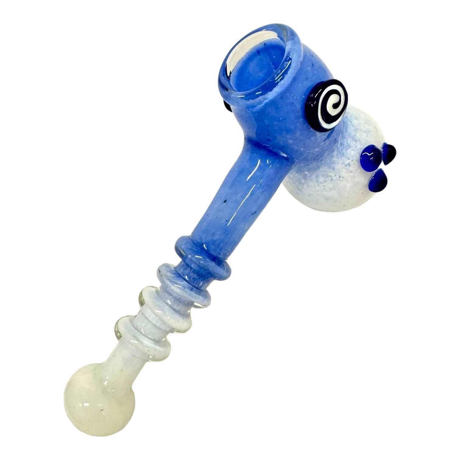 8" Frit Hammer w/ Button Rings Glass Hand Pipe (Assorted Colors)