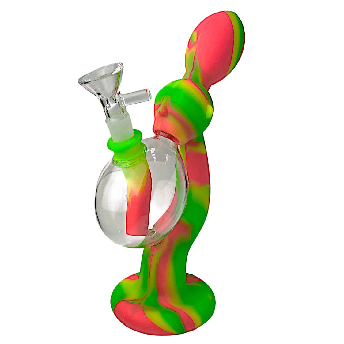 8" Magnifying Bubble Dome Silicone Water Pipe With Glass Bowl