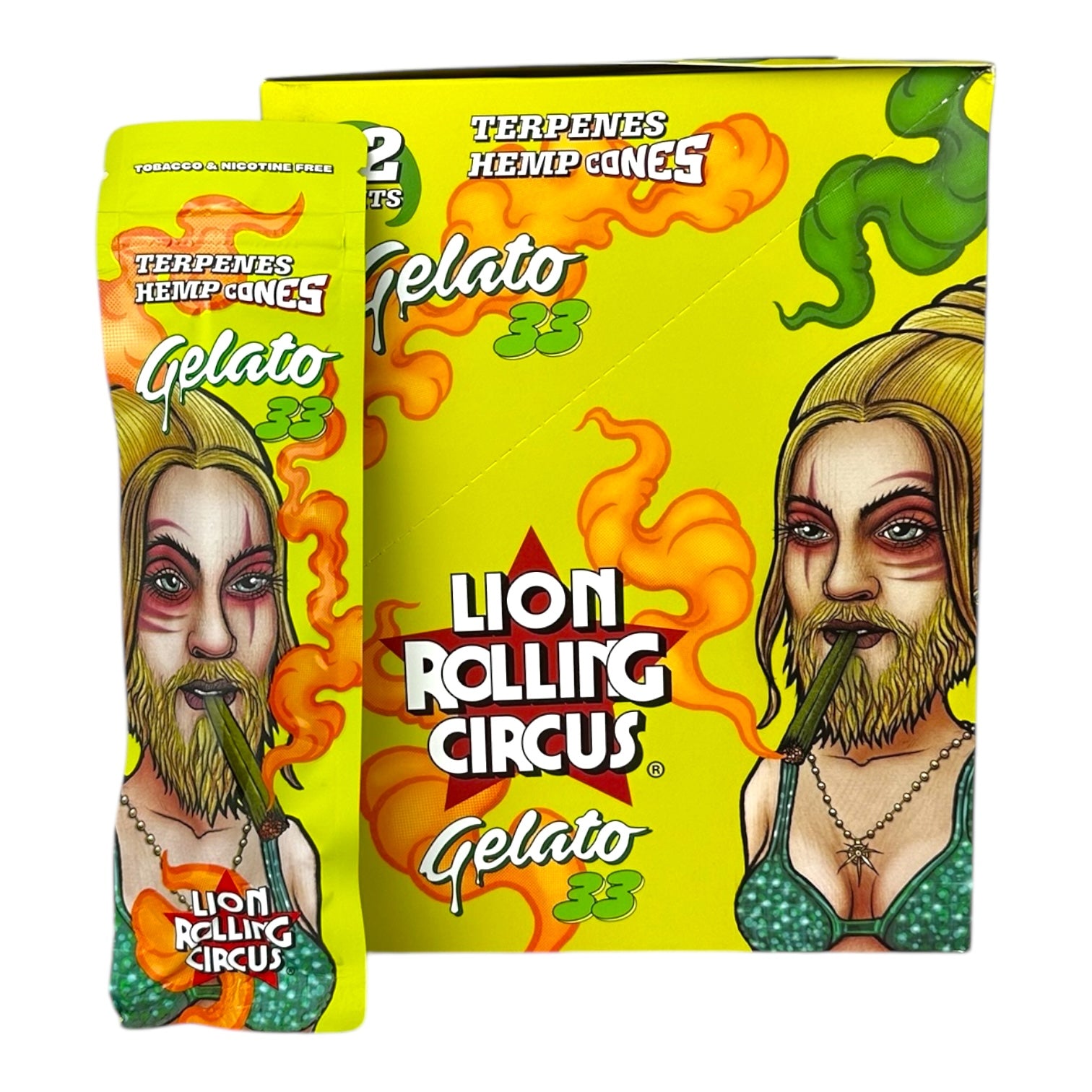 Lion Rolling Circus Terpenes Hemp Cones - 12pc Display