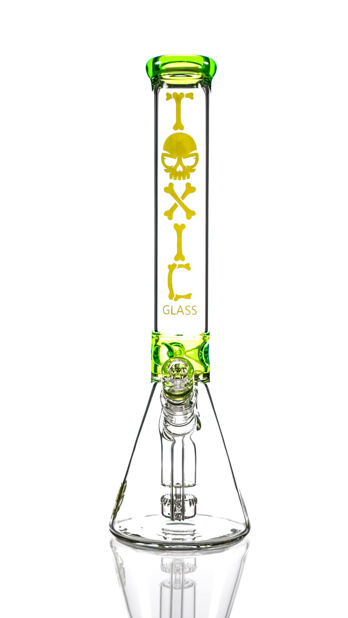 15″ MK100 TX13 Toxic Skull Beaker Water Pipe by MK 100 Glass