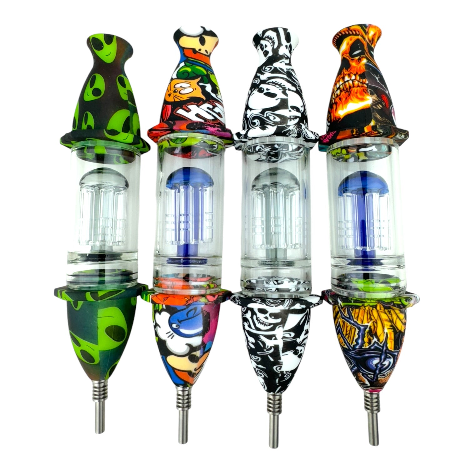 8'' Printed Rocket Silicone Nectar Collector w/ 6-Arm Tree Perc (SNC 11P)