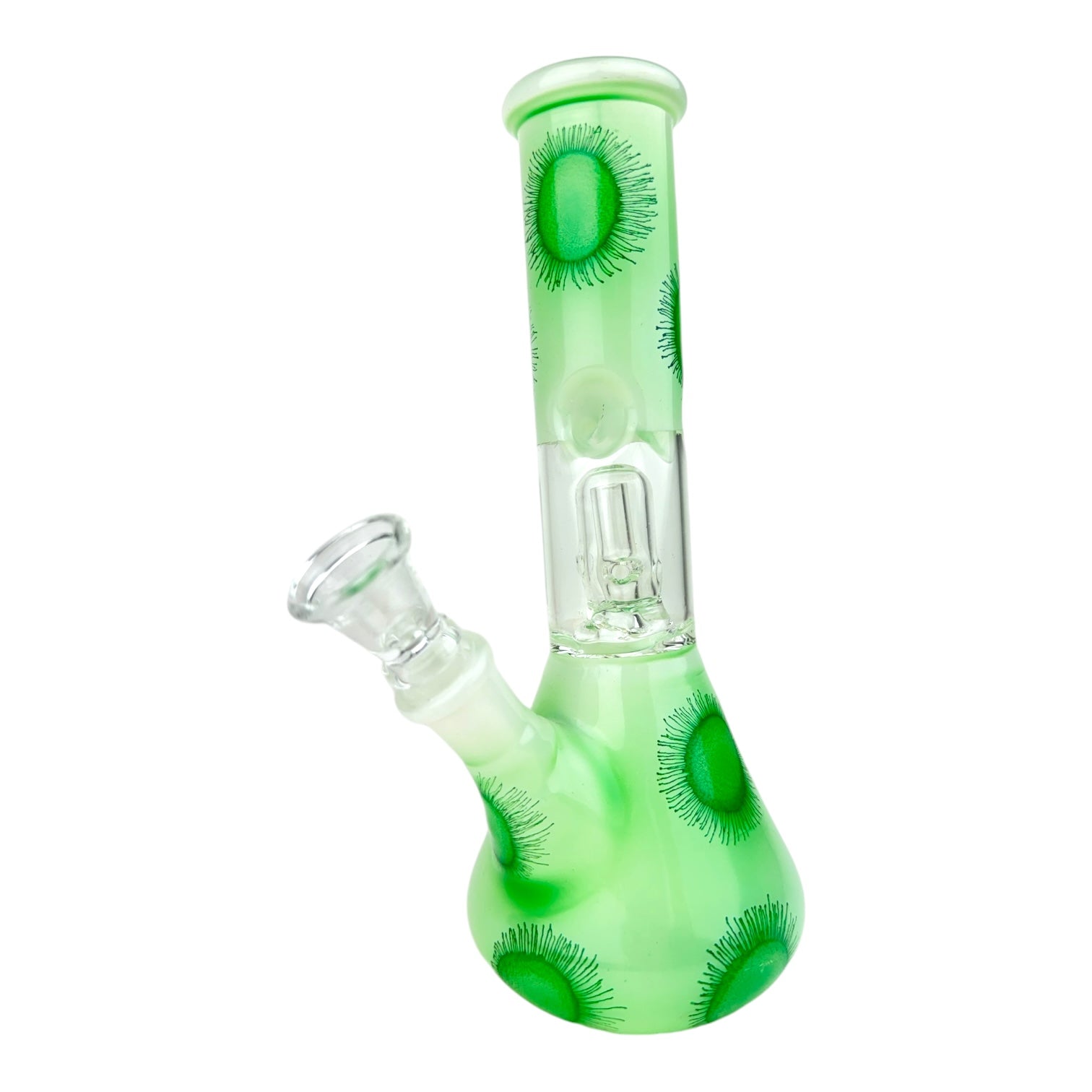 8" Clear Single Dome Pattern Beaker Glass Water Pipe (Assorted)