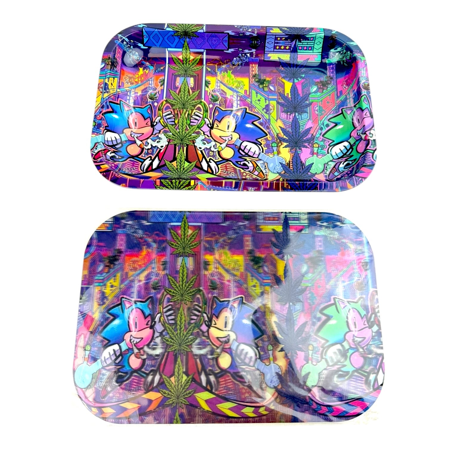 3D Medium Metal Rolling Tray With Magnetic Lid 6" x 9"