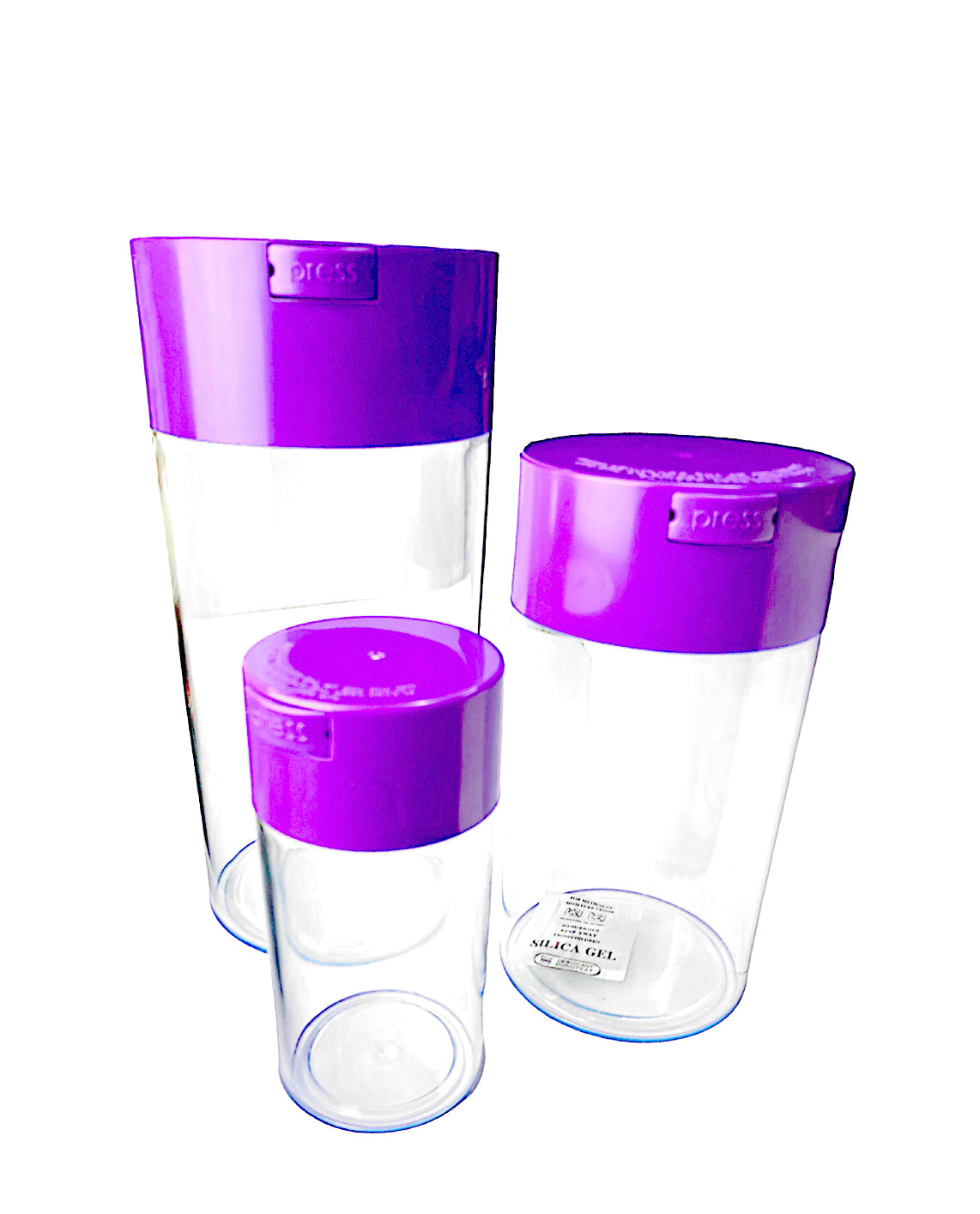 Acrylic Air Tight 3 in 1 Jar- 83oz Size, 42oz Size, 19oz Size Clear Body Colored Lid