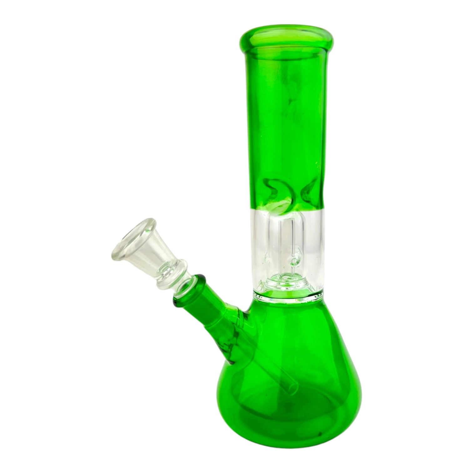 8" Clear Single Dome Colored Beaker Glass Water Pipe