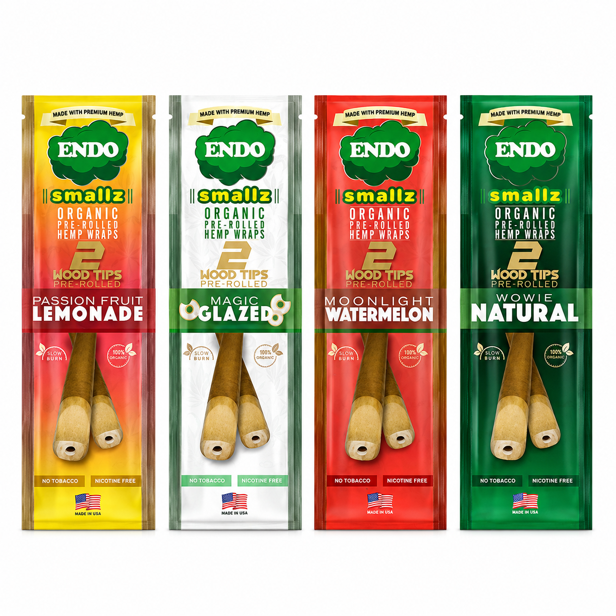 ENDO Smallz Pre-Rolled 2 Wood Tipped Hemp Wraps (15 Count Display)