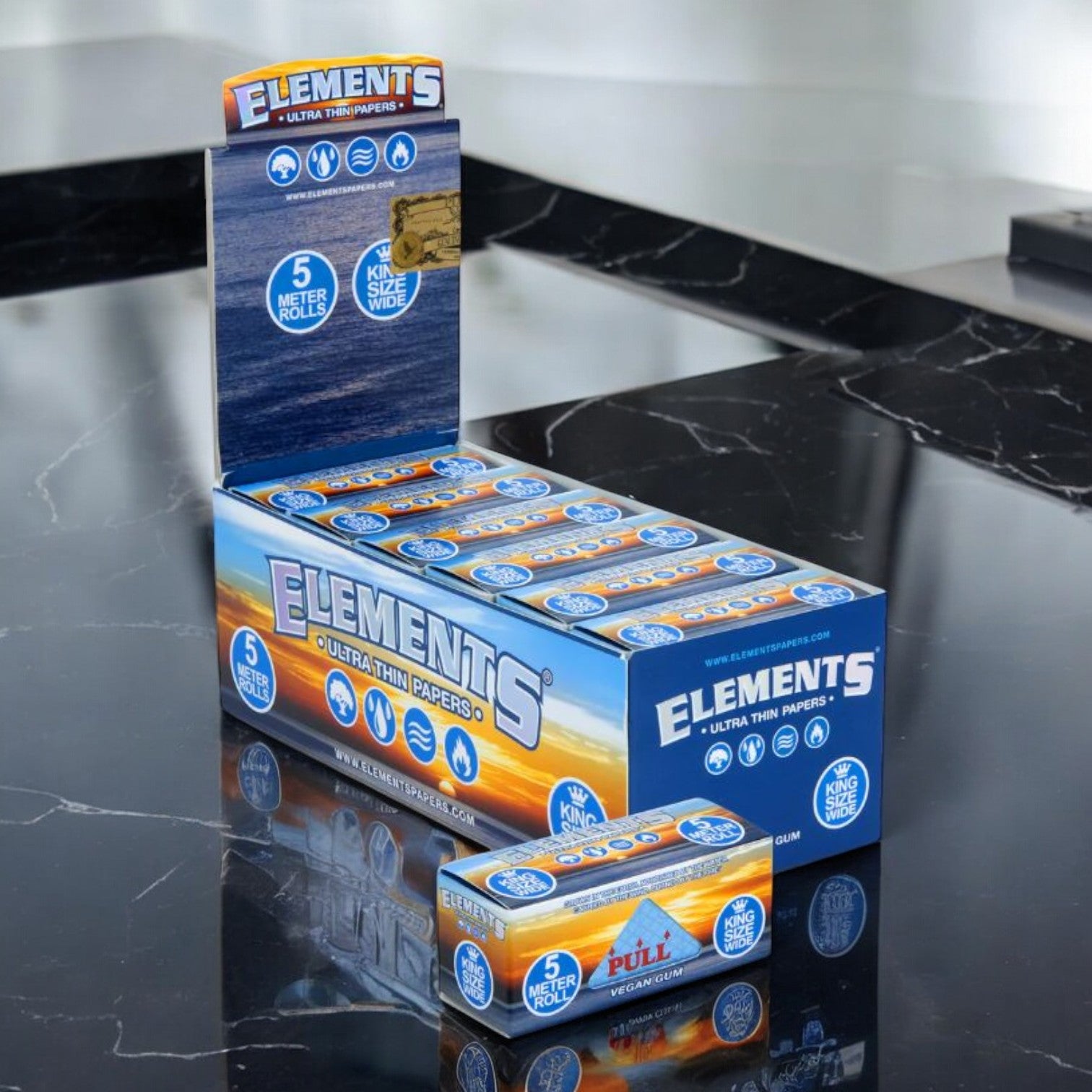 Elements 5 Meter Rolls King Size Wide (24 Rolls Per Box) | 50 Displays / Case