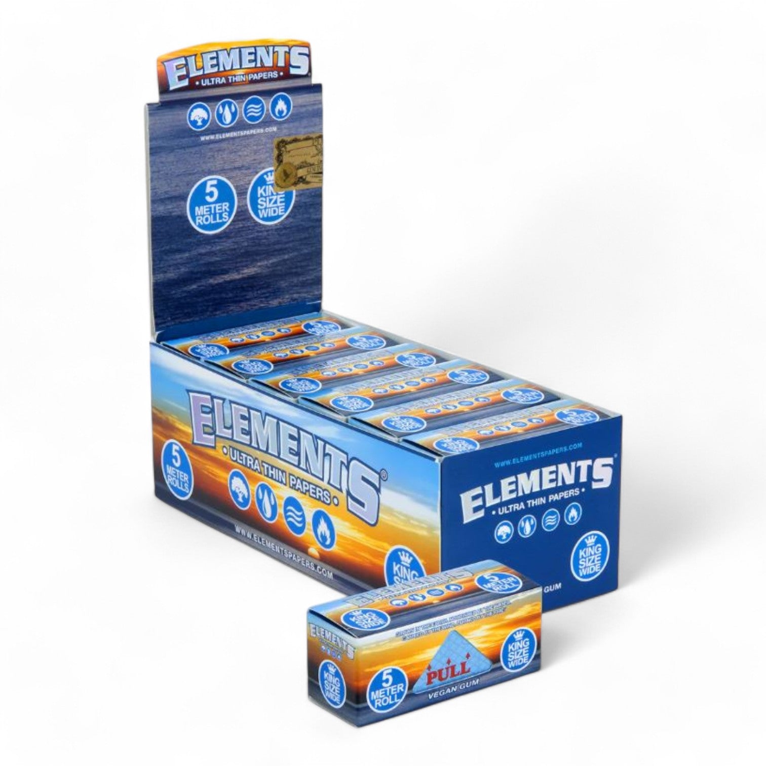 Elements 5 Meter Rolls King Size Wide (24 Rolls Per Box) | 50 Displays / Case