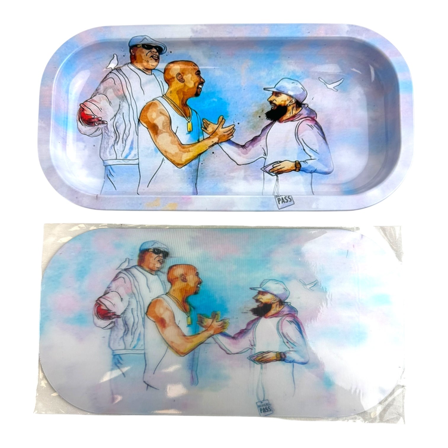 3D Small Metal Rolling Tray With Magnetic Lid 8" X 4"