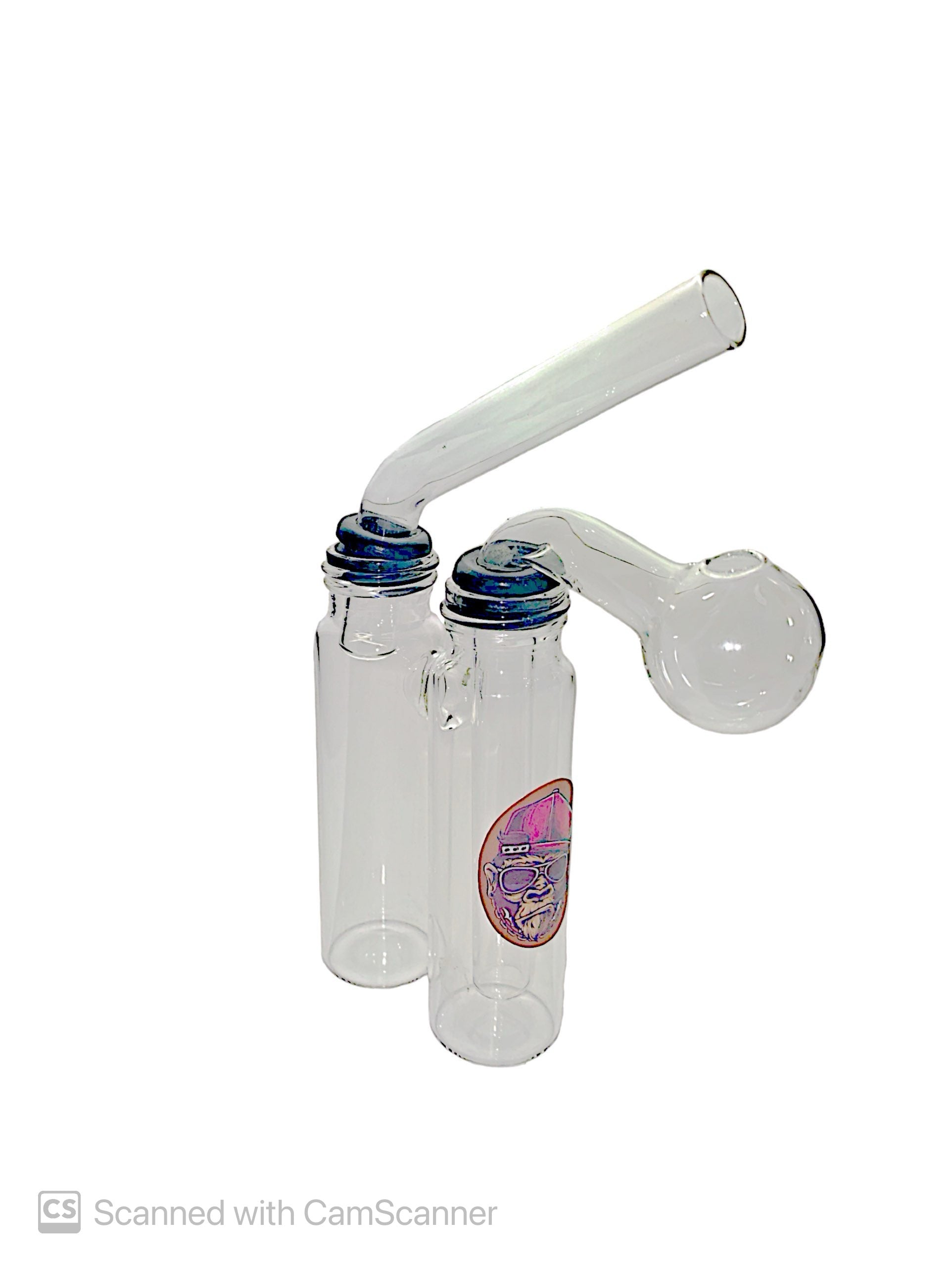 Twin Chamber 3pc Oil Burner Water Pipe "1-17 Double"