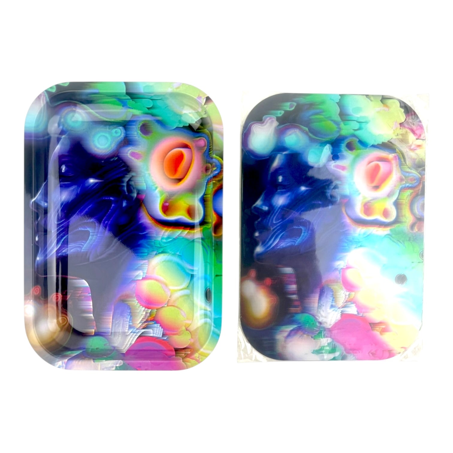 3D Medium Metal Rolling Tray With Magnetic Lid 6" x 9"