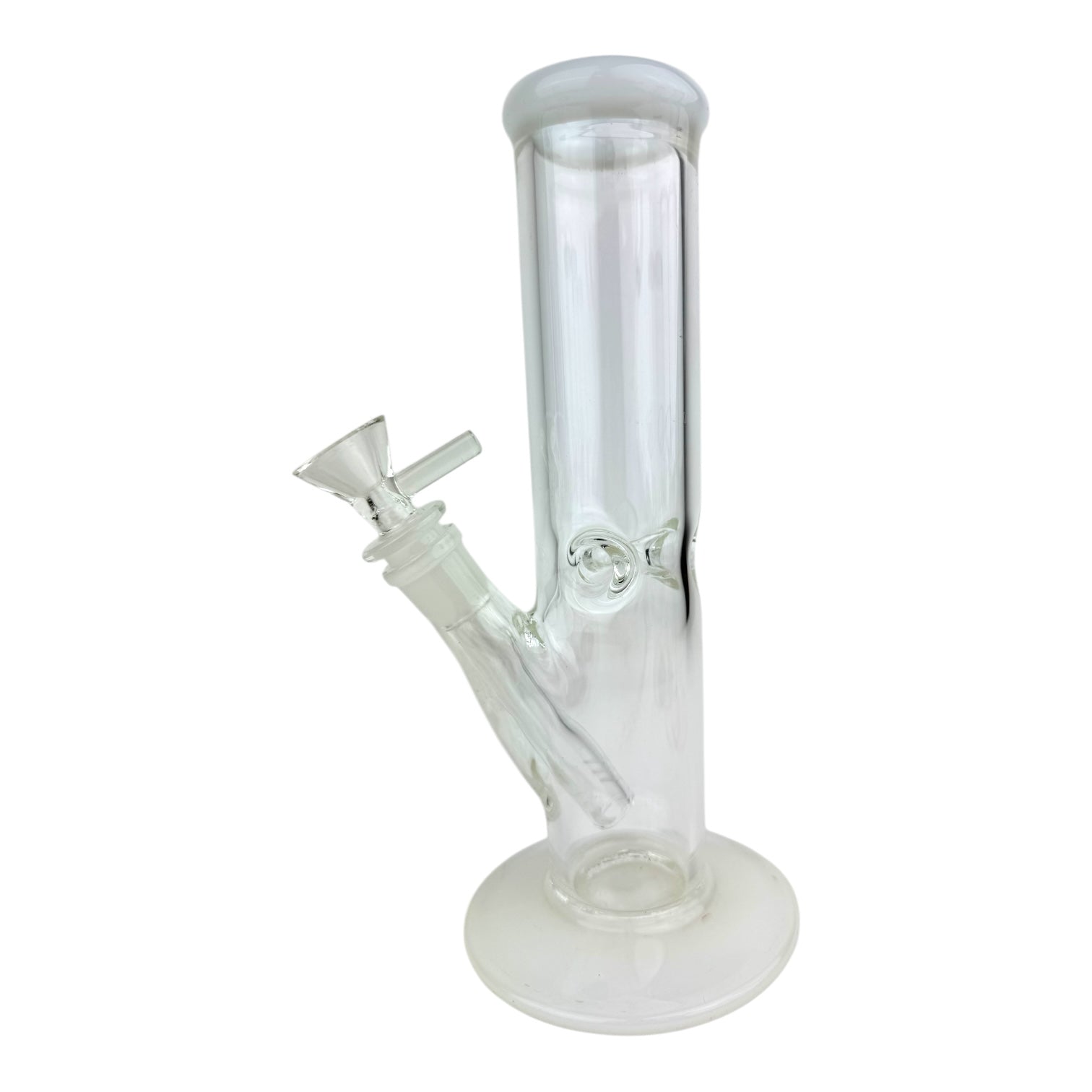 10" Clear Color Straight Tube Ice Catcher Glass Water Pipe