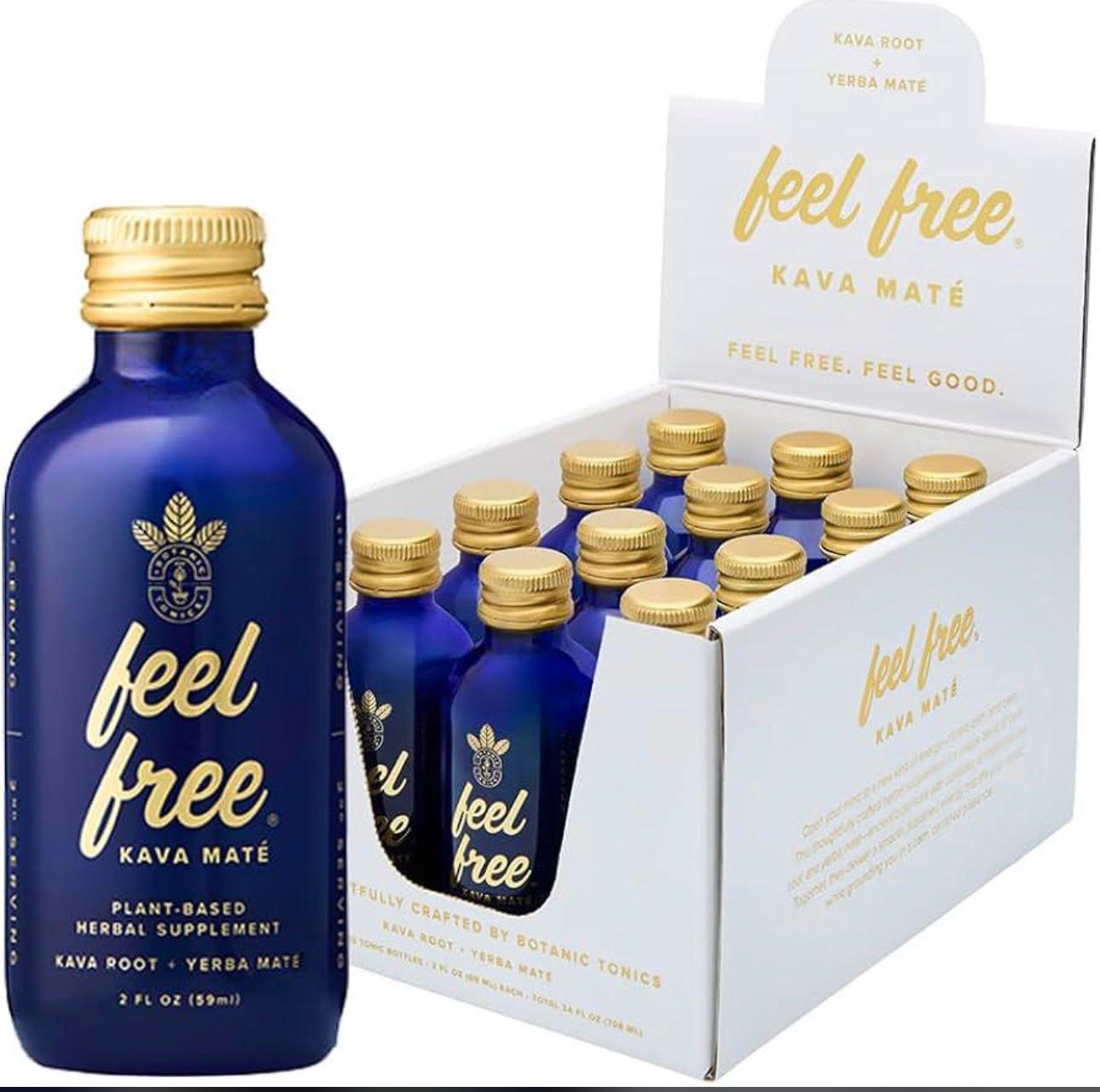 Feel Free Kava Mate 2 fl oz 12 Bottles / Display | 8 Display / Case | 36 Cases / Pallet