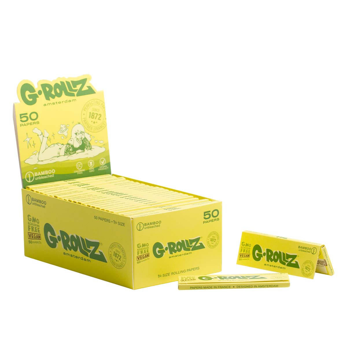G-ROLLZ | Bamboo Unbleached - 1 1/4 Papers (50 Booklets Display)