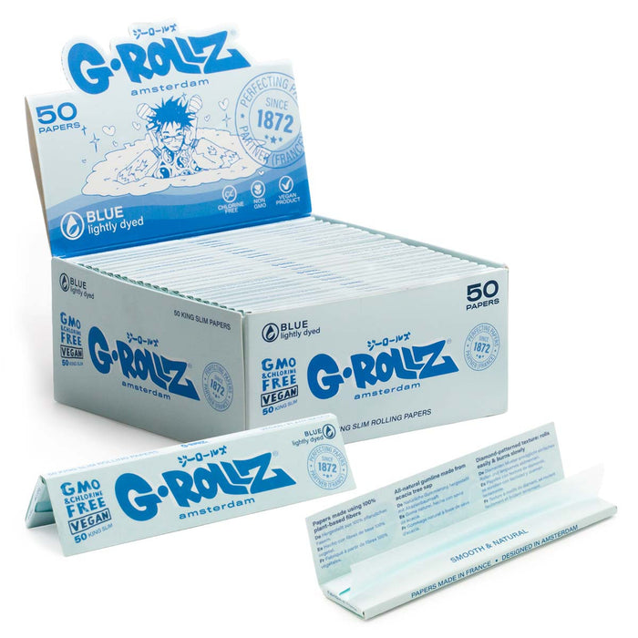 G-ROLLZ | Lightly Dyed Blue - 50 '1¼' Papers (50 Booklets Display)