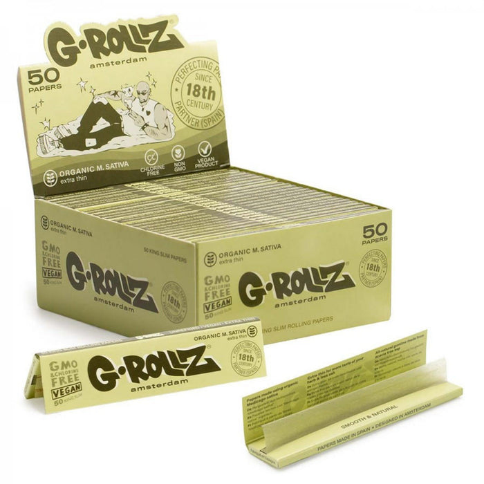 G-ROLLZ | Medicago Sativa Extra Thin - 50 King Size Papers (50 Booklets Display)