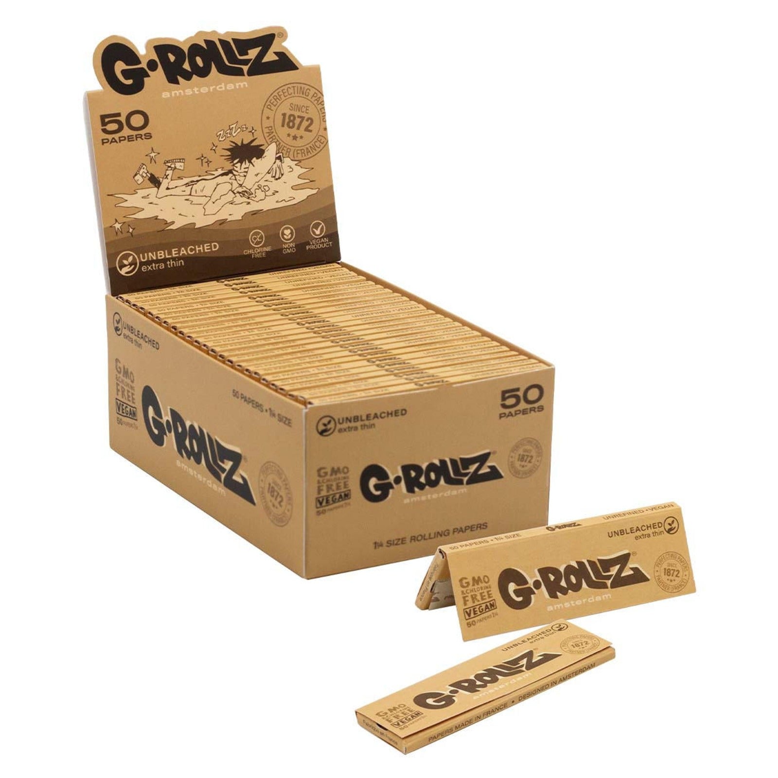 G-ROLLZ Unbleached 1¼ Rolling Papers