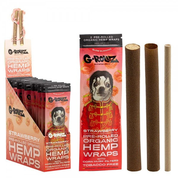 G-Rollz Pop 2 Pre-Rolled Organic Hemp Wraps Strawberry